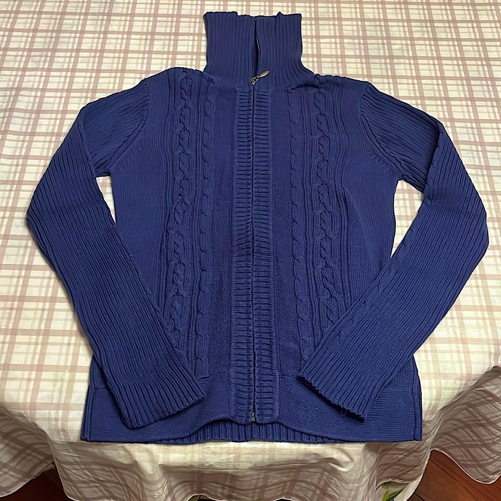 Dalia Women's Navy Cowl Neck Knitted Sweater